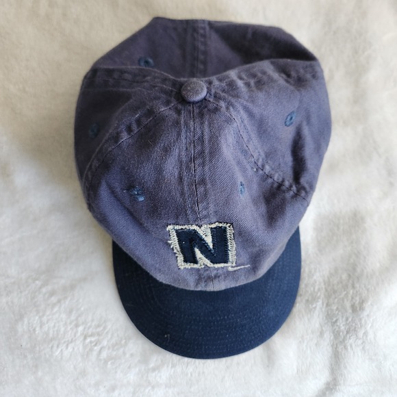 Vintage Nike "N" Logo Hat Blue 2 Tone Swoosh Strapback OSFA 100% Cotton 90s Y2K - Picture 8 of 8